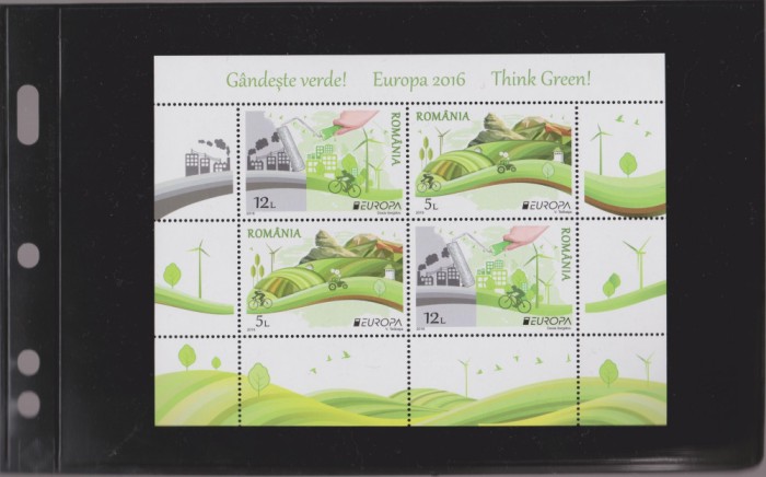 ROMANIA 2016 EUROPA CEPT - Gandeste verde Bloc Tip II LP.2103b MNH**