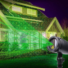 Proiector laser stelute luminoase verzi, 220V, exterior IP44 foto