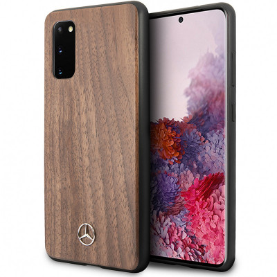 Husa Plastic - TPU MERCEDES Wood pentru Samsung Galaxy S20 G980 / Samsung Galaxy S20 5G G981, Maro MEHCS62VWOLB foto