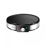 Aparat pentru preparat clatite, Negru/Inox, putere 1200W, diametru plita 30cm, temperatura ajustabila / ZLN 2922