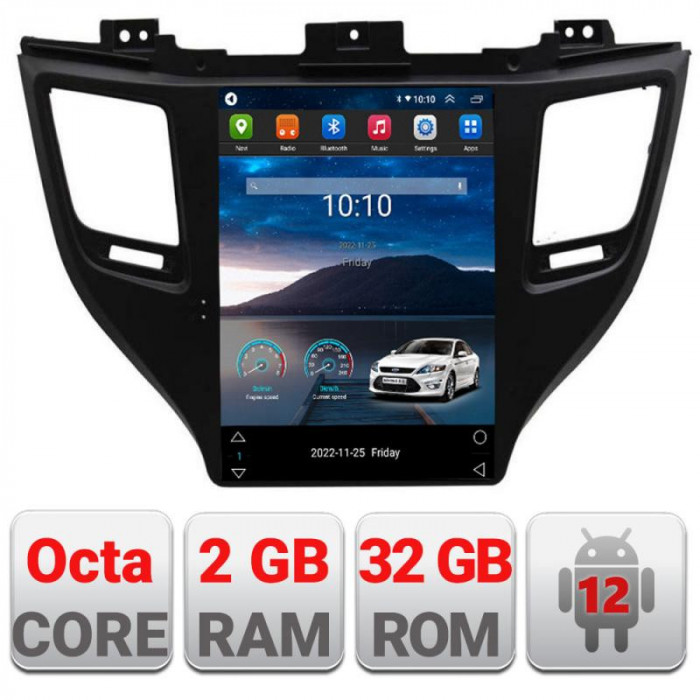 Navigatie dedicata tip Tesla Hyundai Tucson 2015-2020 radio gps internet 8Core 4G carplay android auto 2+32 kit-tesla-546+EDT-E CarStore Technology