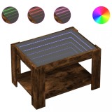 Cumpara ieftin Masuta de cafea cu LED stejar fumuriu 73x53x45cm lemn prelucrat