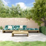 Set mobilier gradina Gossi, 4 piese, lemn pin tratat, perne incluse, gri/bej/maro, max 6 locuri