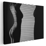 Tablou nud femeie spate in fata ferestrei, alb, negru 1439 Tablou canvas pe panza CU RAMA 70x100 cm