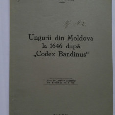 Gh.I. Năstase, Ungurii din Moldova la 1646, după "Codex Bandinus", Chișinău 1935