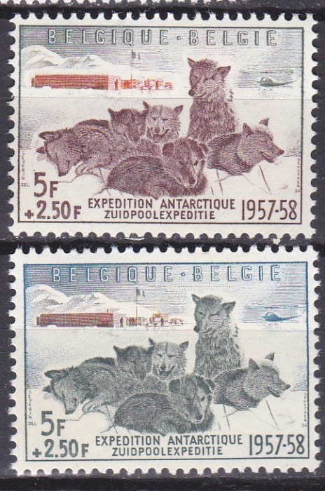 DB1 Expeditia Antarctica Caini 1957 Belgia 2 v. MNH