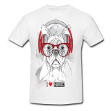 Tricou &quot; Buldog cu casti &quot;
