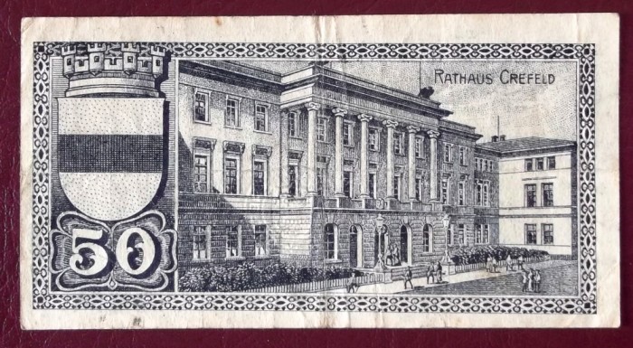 Germania notgeld 50 pfennig 1920 Crefeld **