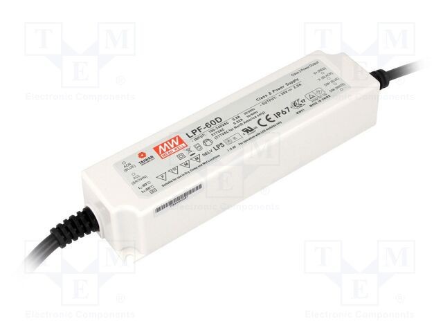 Alimentator MEAN WELL LED 60W 36VDC IP67 Pulsatoriu