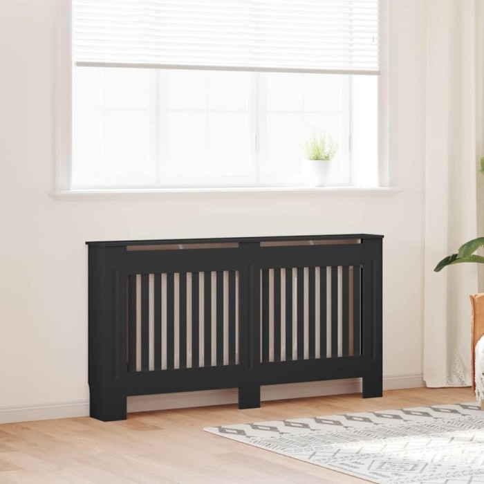 vidaXL Capac pentru radiator 2 pcs Negru 152 x 19 x 81.5 cm 3403232