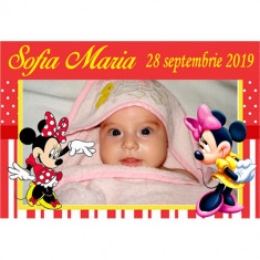 Marturii botez magneti Handmade by Diana Puiu Minnie Mouse MDFM 13 foto