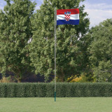 VidaXL Steag Croația și st&acirc;lp din aluminiu, 6,23 m