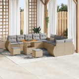 VidaXL Set de canapele pentru grădină 13 pcs bej și gri deschis 3363882