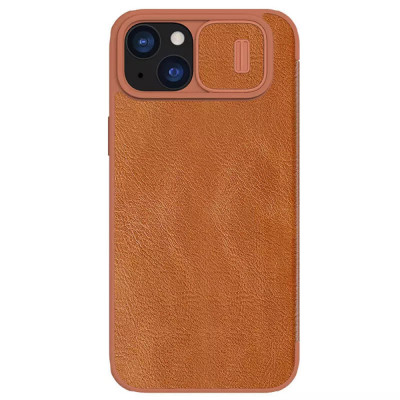Husa pentru iPhone 15 Plus - Nillkin QIN Leather Case - Brown foto
