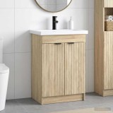 Cumpara ieftin Set de mobilier pentru baie Stejar Sonoma 56 x 37,5 x 81 cm