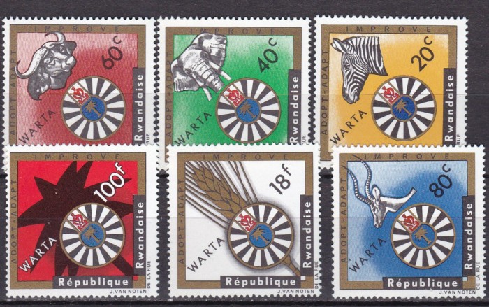 Rwanda 1967 fauna MI 226-231 MNH