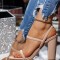 CH24-5112 Sandale casual cu toc gros si varf dreptunghiular