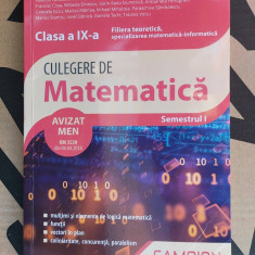 CULEGERE DE MATEMATICA CLASA IX A SEMESTRUL I , TEORETICA MATE -INFO