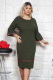 Rochie Maria cu maneca clopot oliveMarimea