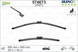 Set 2 Lame Stergator Parbriz Valeo Silencio Flat Blade 574673, Cauciuc+Grafit, Carlig/Universal, Compatibil Chevrolet Opel Peugeot Vauxhall