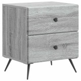 vidaXL Dulap de noapte Sonoma gri 43 x 34,5 x 47,5 cm Lemn prelucrat 895457