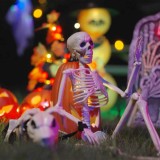 vidaXL Decorațiune de Halloween: schelet cu c&acirc;ine 2 pcs Alb 155 cm