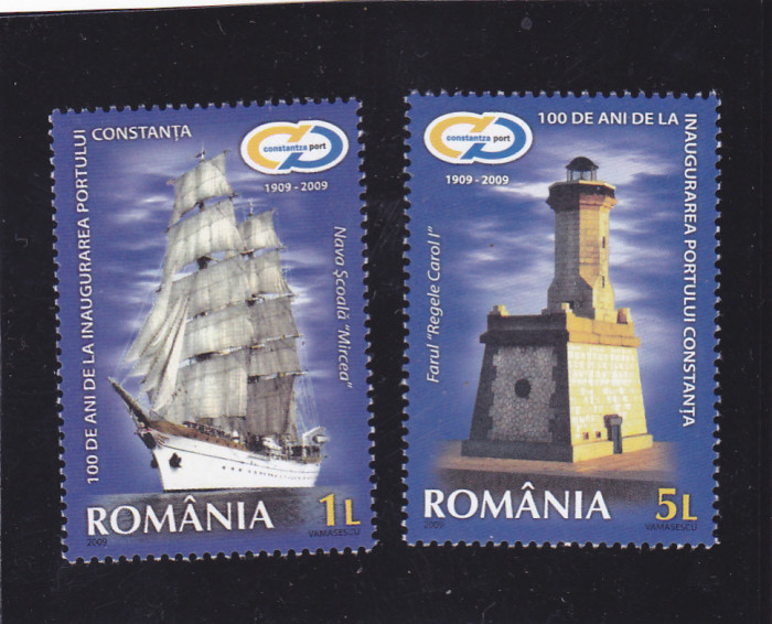 ROMANIA 2009 -PORTUL CONSTANTA 100 ANI DE LA INAUGURARE, MNH - LP 1853.