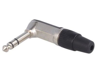 Conector Jack 6,3mm Stereo 90&amp;deg; foto