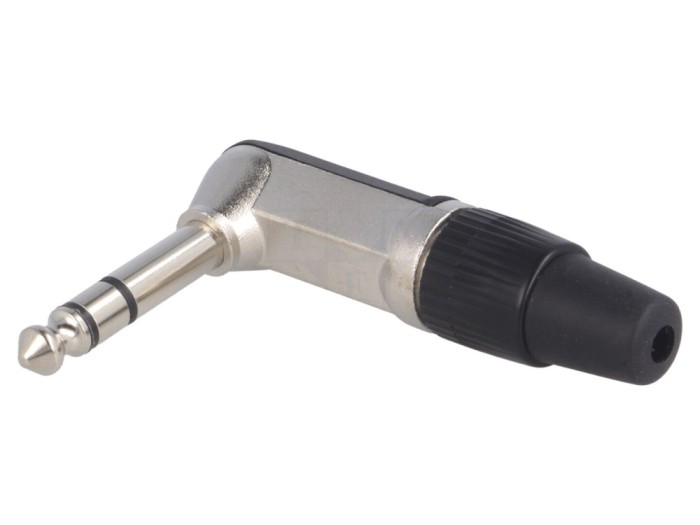 Conector Jack 6,3mm Stereo 90&deg;