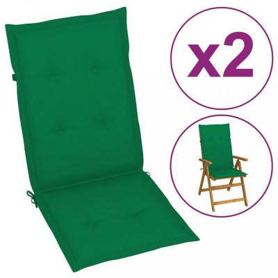 Perne scaun de grădină, 2 buc, verde, 120x50x3 cm foto