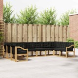 vidaXL Set de canapele de exterior cu pernă 10 pcs Alb și negru 3389918