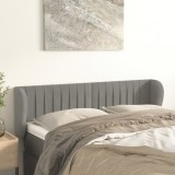 Gossi tablie de pat cu aripioare gri deschis 147x23x78/88 cm catifea
