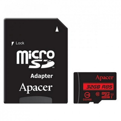 Card microSDHC UHS-I Apacer 32GB clasa10 cu adaptor SD foto