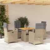 VidaXL Set mobilier de grădină cu perne, 5 piese, bej, poliratan