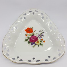 Farfurie, platou portelan romanesc perforat Apulum, veche , vintage