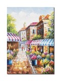 Cumpara ieftin Tablou pictat manual living, dormitor, Pe aleea florilor, 70x50cm ulei pe panza, gata de agatat pe perete