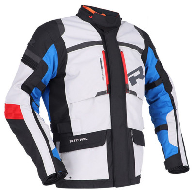 Geaca Moto Richa Brutus Gore-Tex Jacket, Gri/Negru/Albastru/Rosu, Extra-Large foto