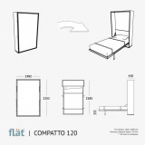 Pat Compatto 120 Flat rabatabil fara manere la suprafata Pal gri inchis