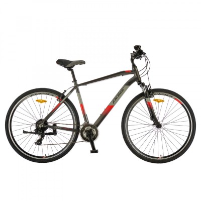 Bicicleta Trekking Polar Forester Comp - 28 inch, M-L, Gri-Rosu Ultimate FactoryBikes foto