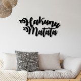 Cumpara ieftin Accesoriu decorativ de perete metalic Hakuna Matata Negru 70x35 cm