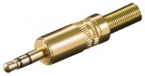 Conector aurit pentru lipit Stereo jack 3.5 mm 3 pini, cjack3mg, Oem