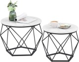 Cumpara ieftin Set 2 masute de cafea Vasagle Alb 60x60x45 cm