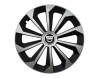 Set 4 capace roti Fame Gri-Negru cu inel R15, pentru gama auto Dacia, Autohelix MSA
