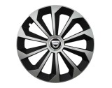 Cumpara ieftin Set 4 capace roti Fame Gri-Negru cu inel R15, pentru gama auto Dacia, Autohelix MSA