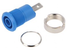 Soclu banană 4mm albastru 24A 1kV nichelat