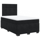 Cumpara ieftin Pat box spring cu saltea, negru, 120x190 cm, catifea