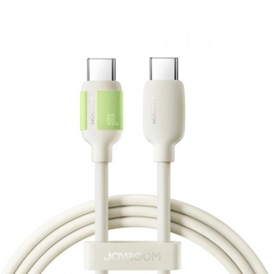 Cablu Date si Incarcare USB-C - USB-C Joyroom S-A53, 60W, 1.2m, Bej foto