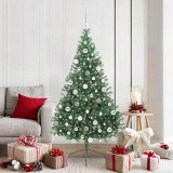 VidaXL Pom de Crăciun artificial pre-iluminat Verde 180 cm PVC 3397016