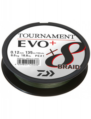 Fir Textil Daiwa Tournament 8X Braid EVO+, Green, 0.18mm, 15.8kg, 270m foto