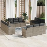 Gossi set canapea de gradina cu perne, 12 piese, gri, poliratan